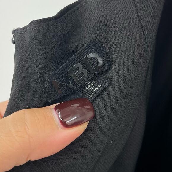 NBD | Brigitta Midi Dress in Black Satin Lace Asymmetrical Slip S - Picture 4 of 15